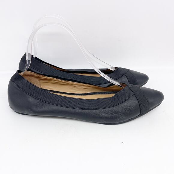 Me Too Women's Black Leather Reign Flat Nappa Size 8.5M - Picture 3 of 15